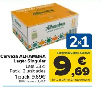 Carrefour Cerveza ALHAMBRA Lager Singular oferta