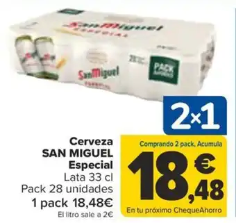 Carrefour Cerveza SAN MIGUEL Especial Lata 33 cl oferta