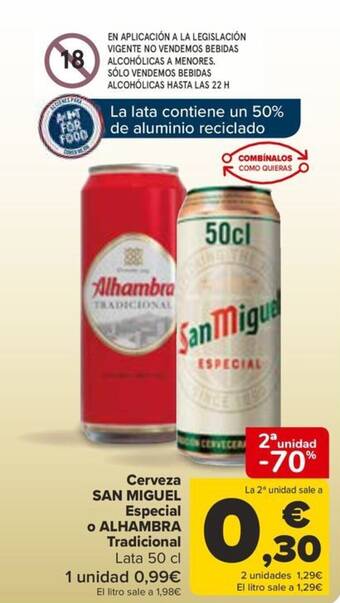 Carrefour Cerveza SAN MIGUEL oferta