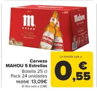 Carrefour Cerveza MAHOU 5 Estrellas oferta