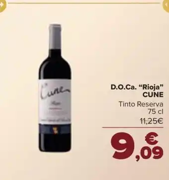 Carrefour D.O.Ca. “Rioja” CUNE Tinto Reserva oferta