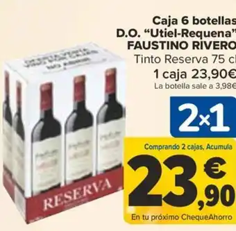 Carrefour Caja 6 botellas D.O. "Utiel-Requena” FAUSTINO RIVERO oferta