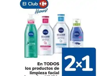 Carrefour EN TODOS los productos de limpieza facial femenina NIVEA. oferta