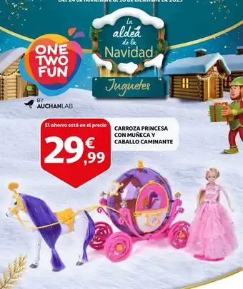 Alcampo CARROZA PRINCESA CON MUÑECA Y CABALLO CAMINANTE oferta