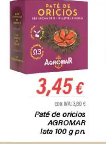 Cash Ifa Paté de oricios AGROMAR lata 100 g pn. oferta