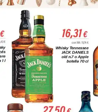 Cash Ifa Whisky Tennessee JACK DANIELS old n.7 o Apple botella 70 cl oferta