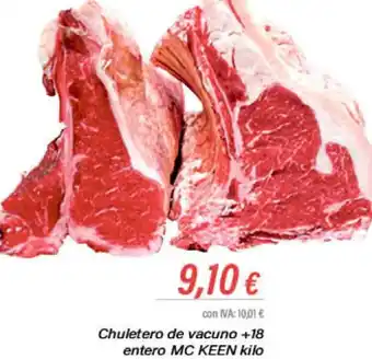 Cash Ifa Chuletero de vacuno +18 entero MC KEEN kilo oferta