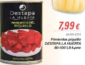 Cash Ifa Pimientos piquillo DESTAPA LA HUERTA 80-100 1,9 k.pne oferta