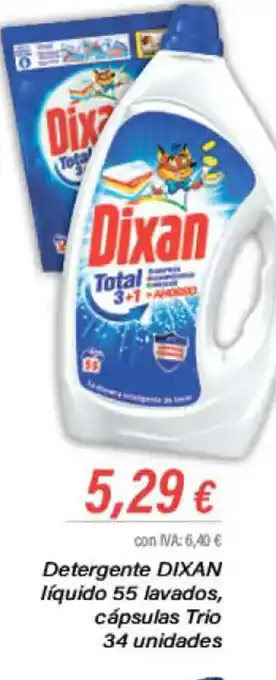 Cash Ifa Detergente DIXAN líquido 55 lavados, cápsulas Trio 34 unidades oferta
