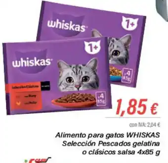 Cash Ifa Alimento para gatos WHISKAS Selección Pescados gelatina o clásicos salsa 4x85 g oferta