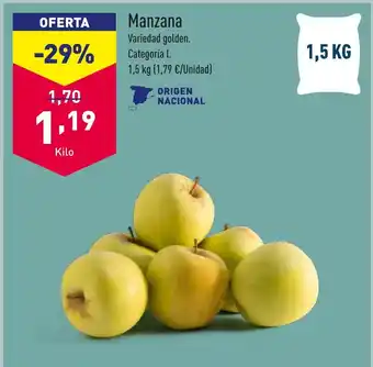 ALDI Manzana Variedad golden. oferta