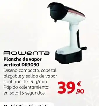 Alcampo Rowenta Plancha de vapor vertical DR3030 oferta