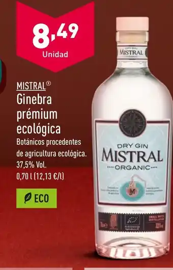 ALDI MISTRAL Ginebra prémium ecológica oferta