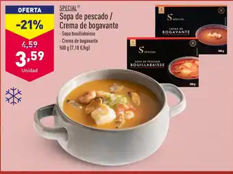 ALDI Sopa de pescado / Crema de bogavante oferta