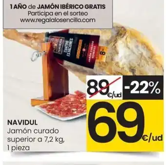 Eroski NAVIDUL Jamón curado superior oferta