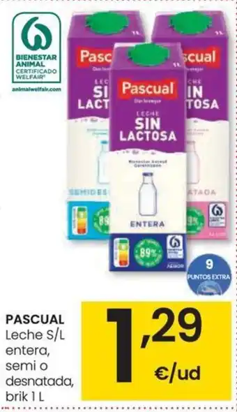 Eroski PASCUAL Leche S/L entera, semi o desnatada, oferta
