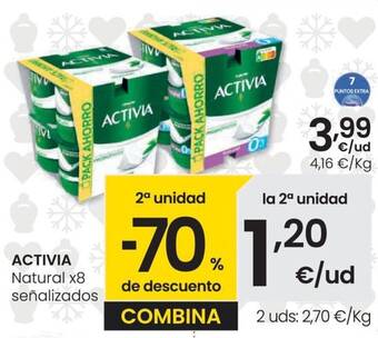 Eroski ACTIVIA Natural x8 señalizados oferta