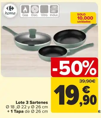 Carrefour Lote 3 Sartenes oferta