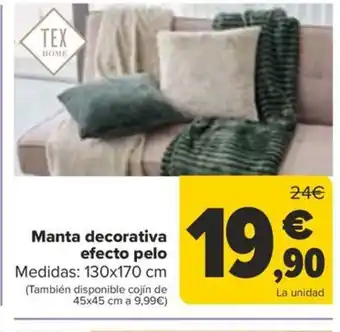 Carrefour Manta decorativa efecto pelo oferta