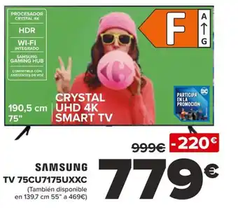 Carrefour SAMSUNG TV 75CU7175UXXC oferta