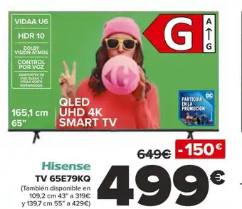 Carrefour Hisense TV 65E79KQ oferta