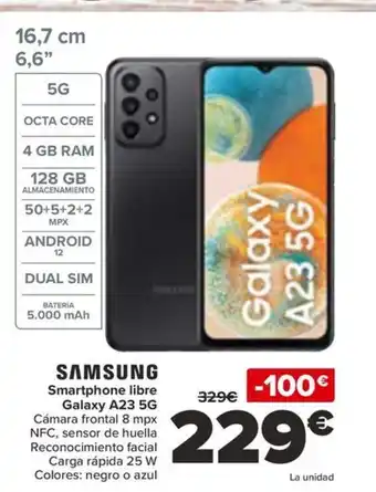 Carrefour SAMSUNG Smartphone libre Galaxy A23 5G oferta