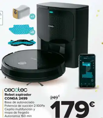 Carrefour cecotec Robot aspirador CONGA 2499 160 min oferta