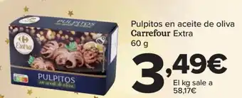 Carrefour Pulpitos en aceite de oliva Carrefour Extra 60 g oferta