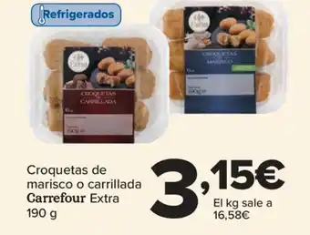 Carrefour Croquetas de marisco o carrillada Carrefour Extra 190 g oferta