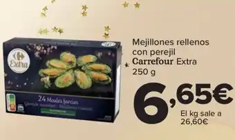 Carrefour Mejillones rellenos con perejil Carrefour Extra 250 g oferta