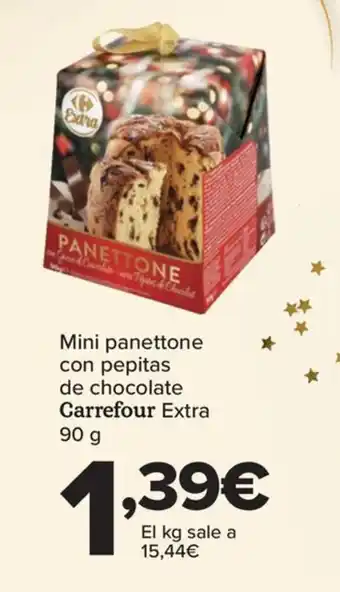 Carrefour Mini panettone con pepitas de chocolate Carrefour Extra 90 g oferta