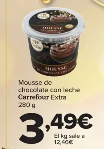 Carrefour Mousse de chocolate con leche Carrefour Extra 280 g oferta