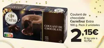 Carrefour Coulant de chocolate Carrefour Extra 100 g oferta