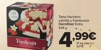 Carrefour Tarta Vacherin vainilla y frambuesa Carrefour Extra oferta