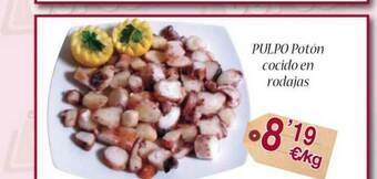 Congelados Copos Pulpo Potón Cocido En Rodajas oferta