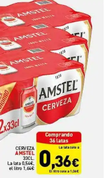 Hiperber Cerveza Amstel 33cl oferta