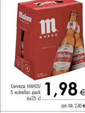 Cash Ifa Cerveza Mahou 5 Estrellas Pack 6x 25cl oferta