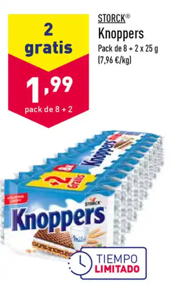 ALDI Storck Knoppers Pack de 8 + 2 x 25 g oferta