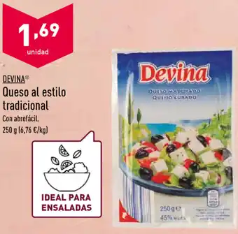 ALDI Devina Queso al estilo tradicional 250g oferta