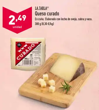 ALDI La Tabla Queso curado 300g oferta
