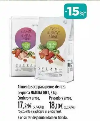 El Corte Inglés Alimento Seco Para Perros De Raza P.quena Natura Diet oferta