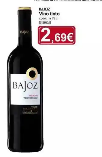 Hiper Usera Bajoz Vino Tinto 75cl oferta