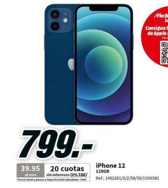 MediaMarkt Iphone 12 128GB oferta