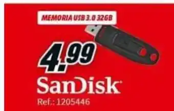 MediaMarkt Sandisk Memoria US 3.0 32GB oferta