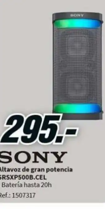 MediaMarkt Sony Altavoz de gran potencia SRSXP500B.cel oferta