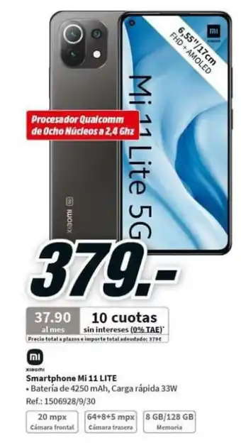 MediaMarkt Xiaomi Smartphone Mi 11 Lite oferta
