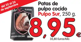 Alimerka Pulpo Sur Patas de pulpo cocido 250g oferta