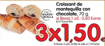 Alimerka Croissants de mantequilla con chocolate 70g oferta
