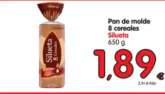 Alimerka Silueta Pan de molde 8 cereales 650g oferta