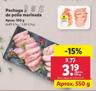 Lidl Pechuga de pollo marinada oferta